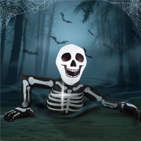 7.5FT Long Halloween Inflatables Skeleton Outdoor Decorations Blowup Yard Decor - Picture 1 of 7